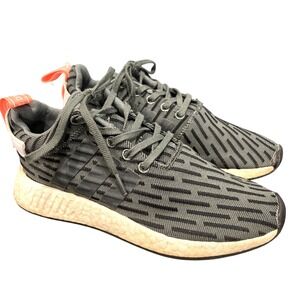 Adidas NMD R2 Boost Running Shoes Grey Orange Womens 8 Trainer Sneakers Athletic